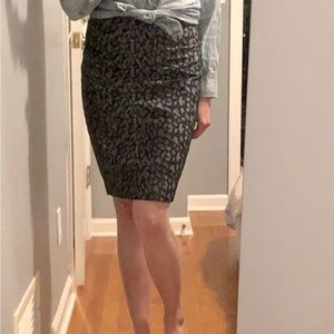 Banana Republic Leopard brocade pencil skirt